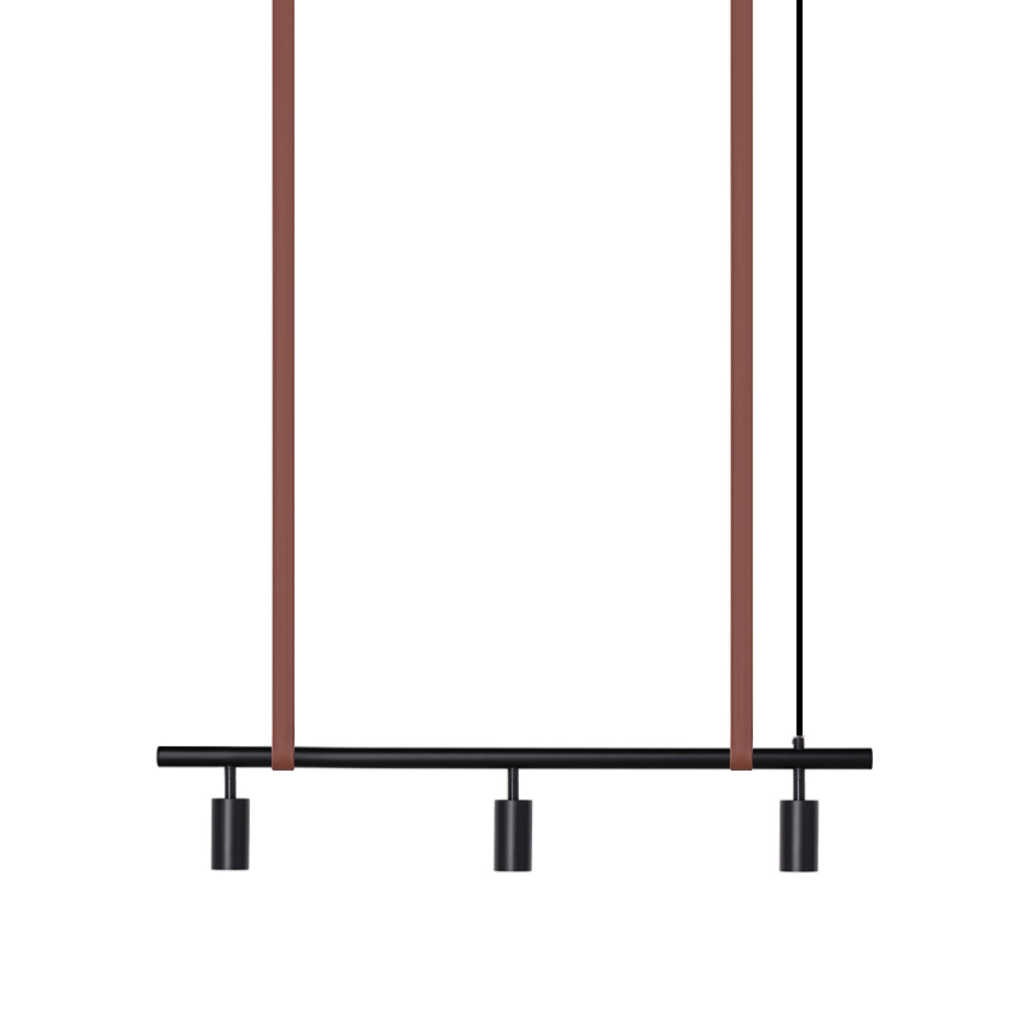 Long John Model 3 Pendant Lamp - Black/Brown Leather-1