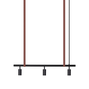 Long John Model 3 Pendant Lamp - Black/Brown Leather