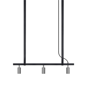 مصباح معلق Long John Model 3 - جلد أسود/فولاذي/أسود