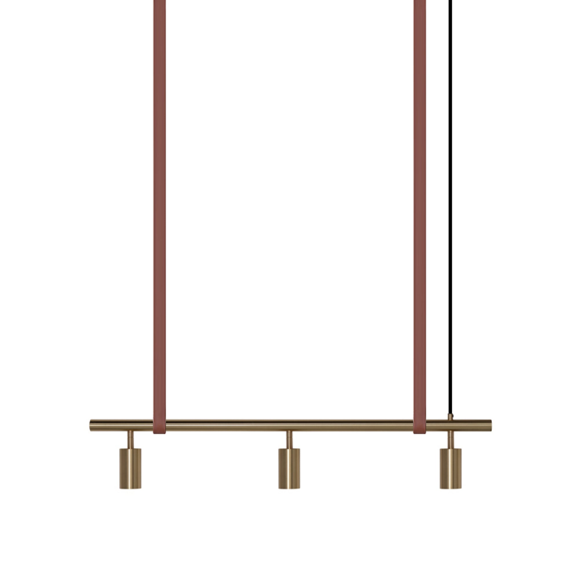Long John Model 3 Pendant Lamp - Brass/Brown Leather-1