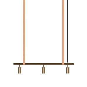 Long John Model 3 Pendant Lamp - Brass/Nature Leather