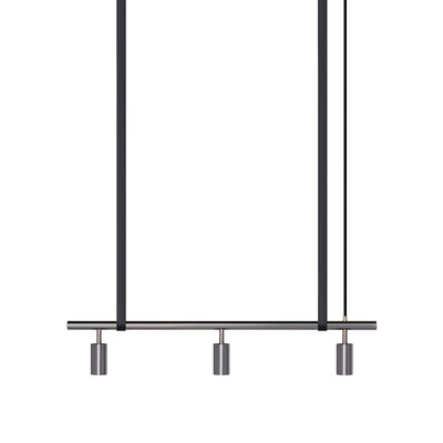 Long John Model 3 Pendant Lamp - Steel/Black Leather