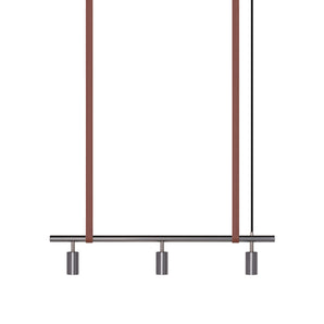 مصباح معلق Long John Model 3 - جلد فولاذي/بني