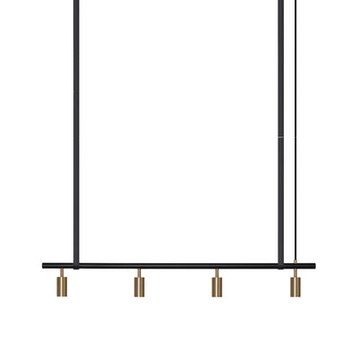 Long John Model 4 Pendant Lamp - Black/Brass/Black Leather