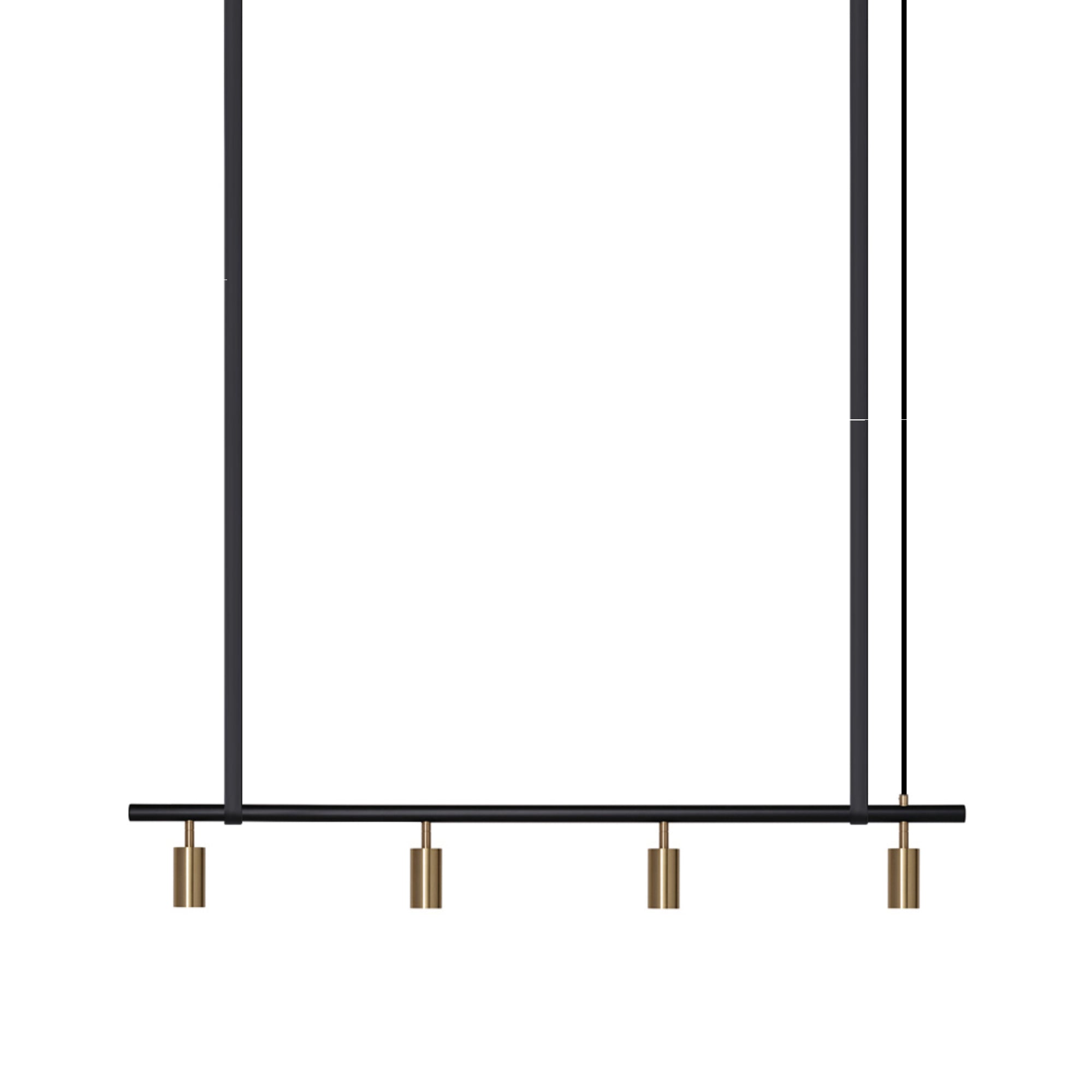 Long John Model 4 Pendant Lamp - Black/Brass/Black Leather