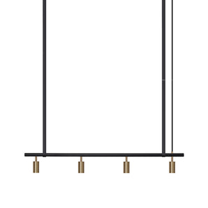 Long John Model 4 Pendant Lamp - Black/Brass/Black Leather