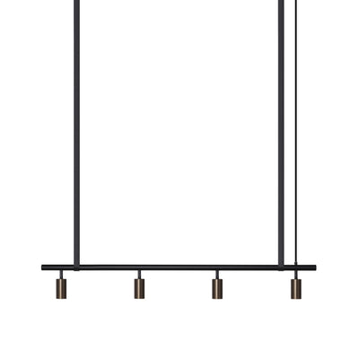 Long John Model 4 Pendant Lamp - Black/Bronze/Black Leather