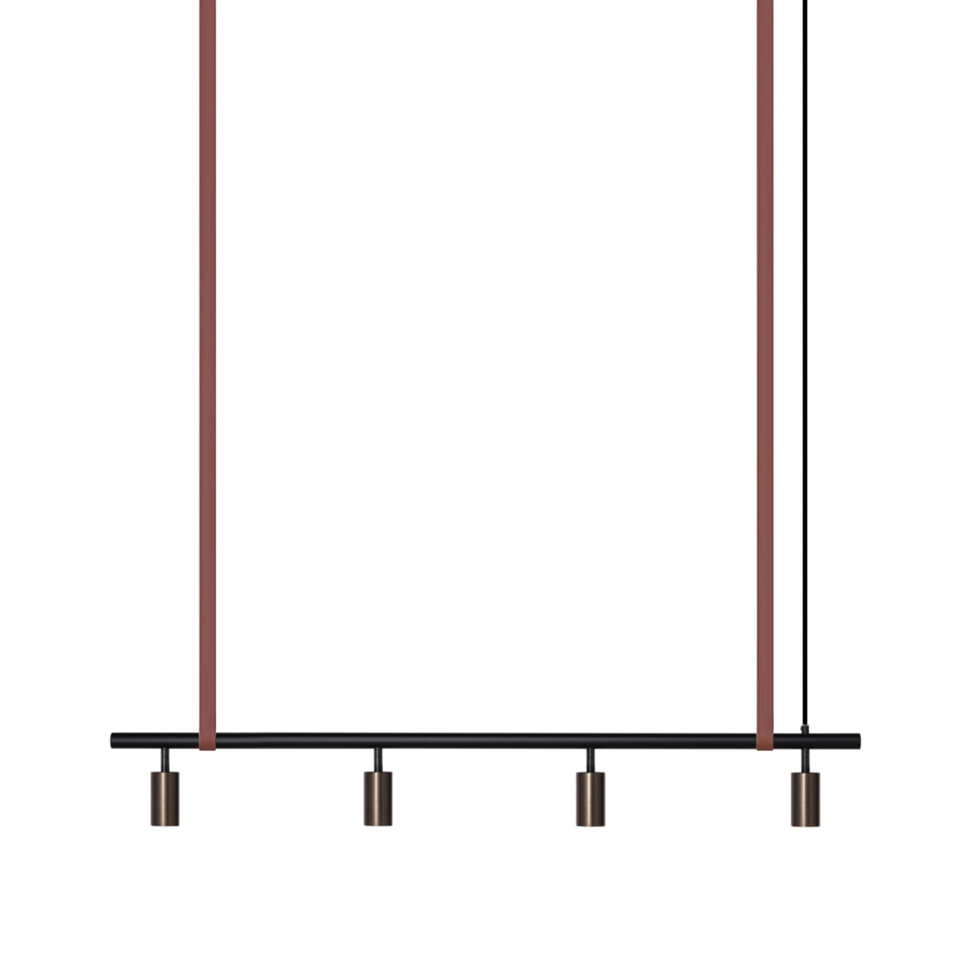 Long John Model 4 Pendant Lamp - Black/Bronze/Brown Leather-1