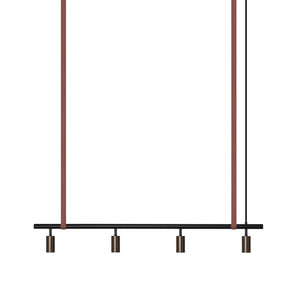 Long John Model 4 Pendant Lamp - Black/Bronze/Brown Leather