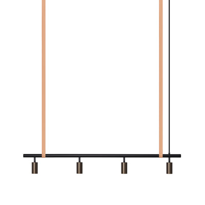 Long John Model 4 Pendant Lamp - Black/Bronze/Nature Leather