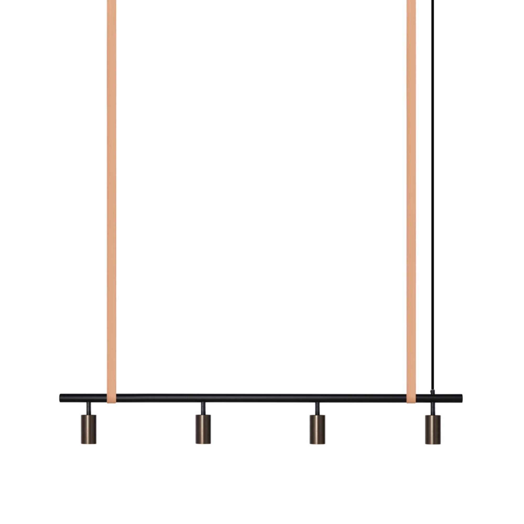 Long John Model 4 Pendant Lamp - Black/Bronze/Nature Leather-1