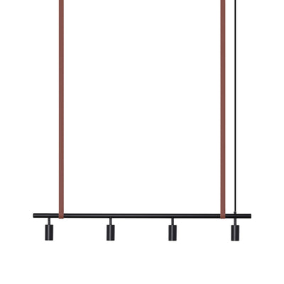 Long John Model 4 Pendant Lamp - Black/Brown Leather