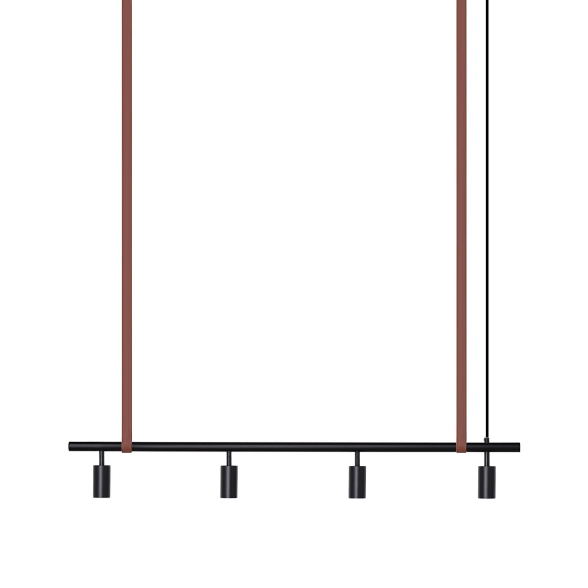 Long John Model 4 Pendant Lamp - Black/Brown Leather-1