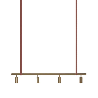 Long John Model 4 Pendant Lamp - Brass/Brown Leather