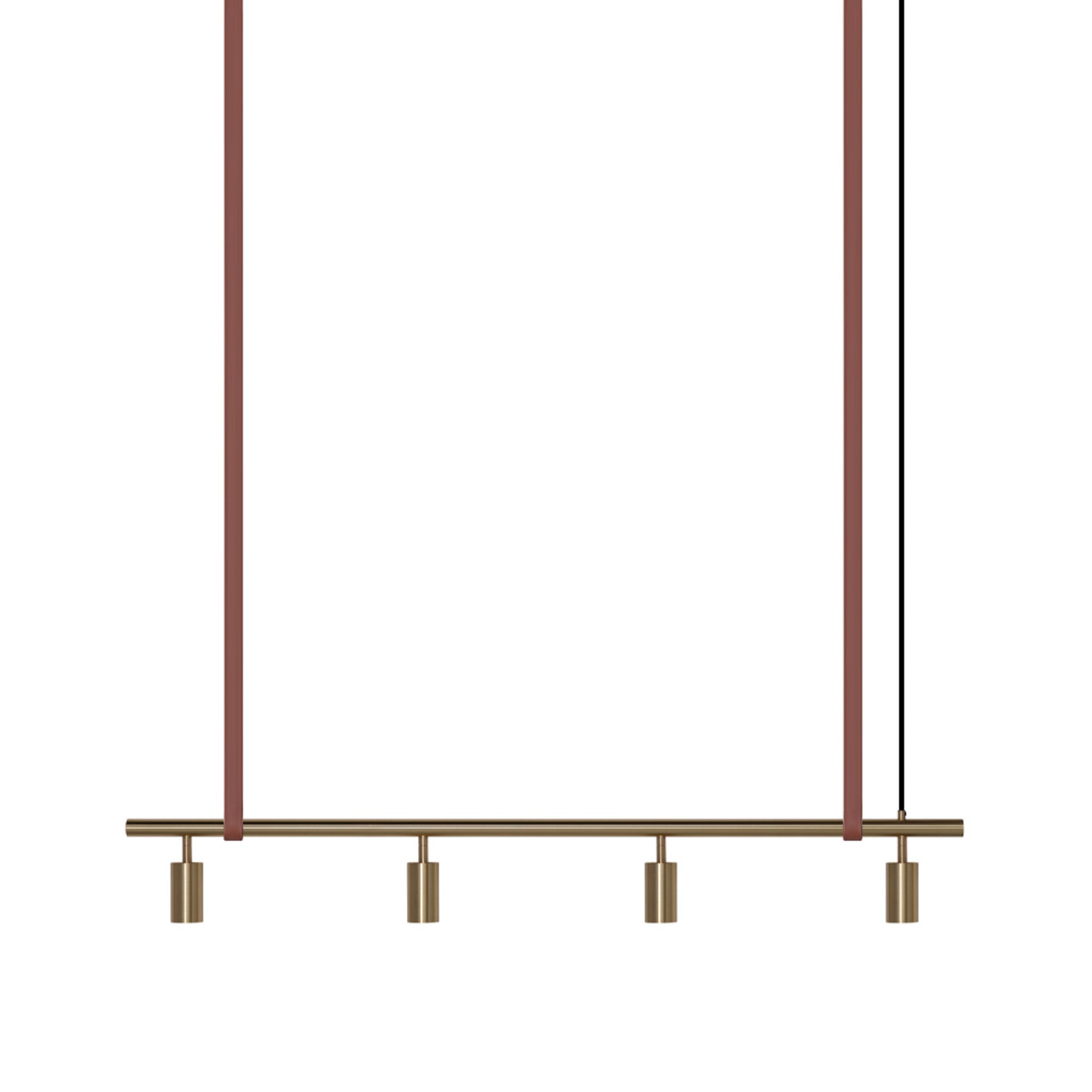 Long John Model 4 Pendant Lamp - Brass/Brown Leather-1