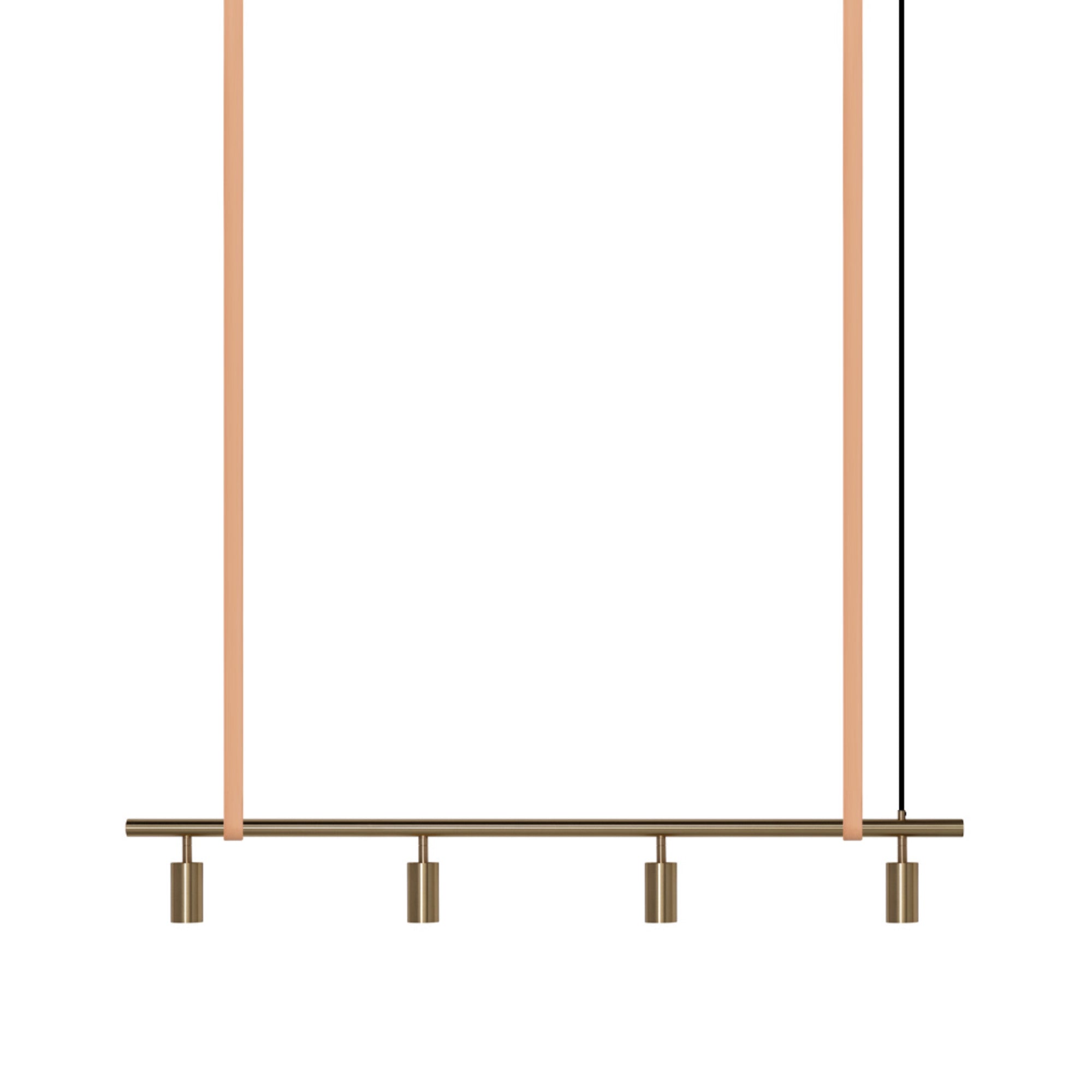 Long John Model 4 Pendant Lamp - Brass/Nature Leather