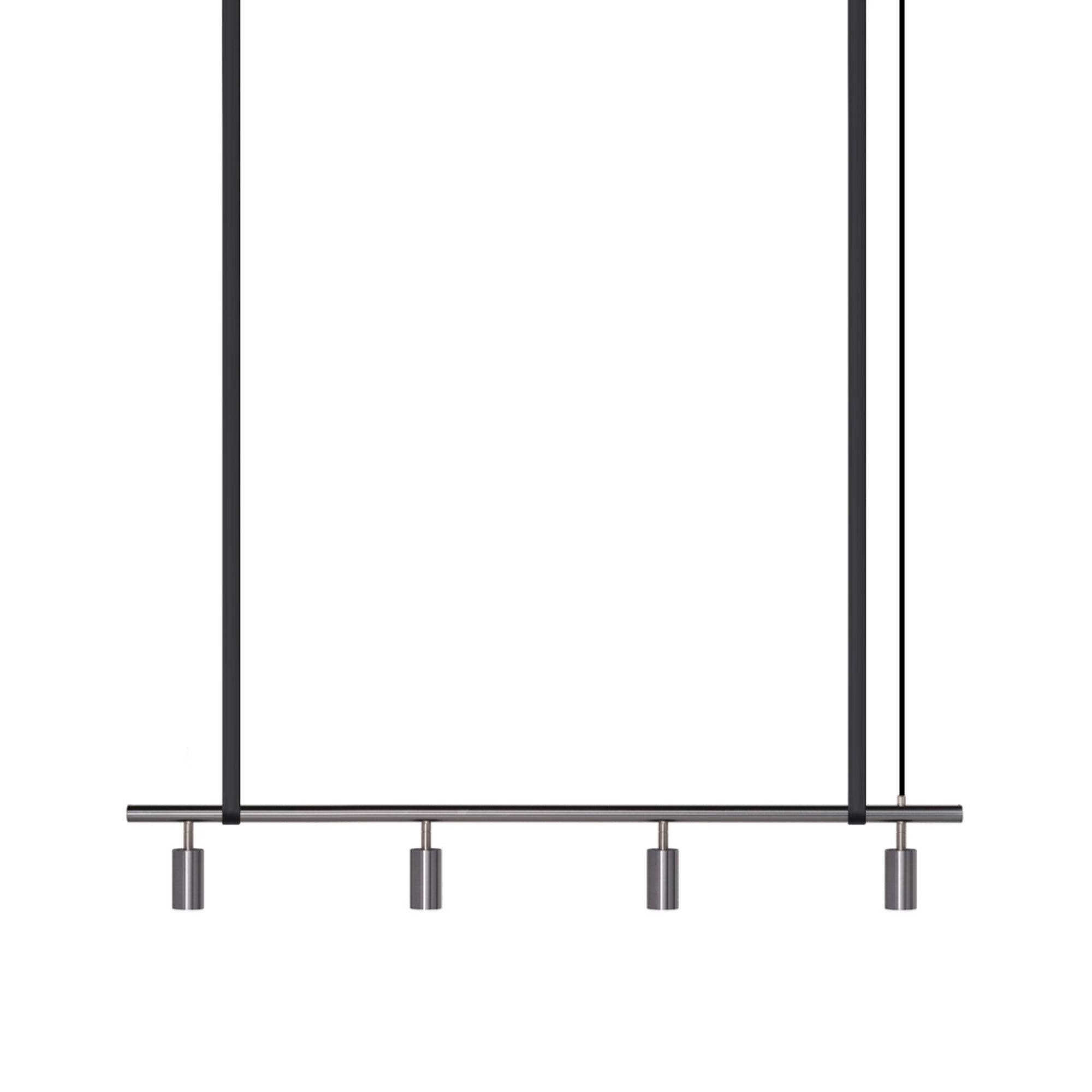 Long John Model 4 Pendant Lamp - Steel/Black Leather