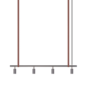Long John Model 4 Pendant Lamp - Steel/Brown Leather