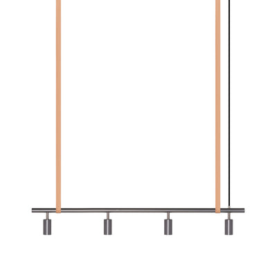 Long John Model 4 Pendant Lamp - Steel/Nature Leather