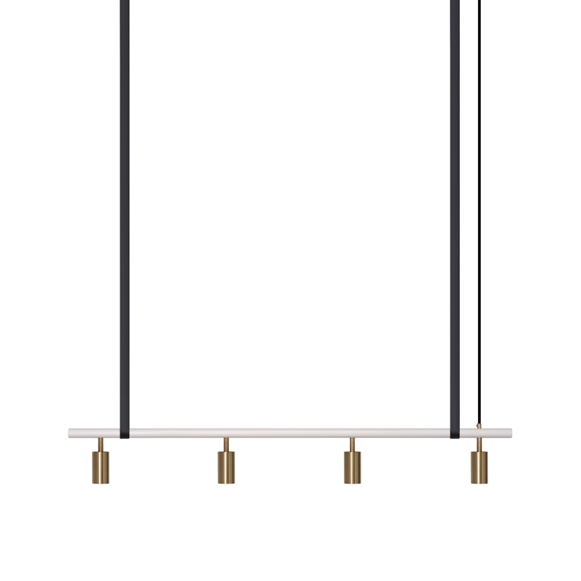 Long John Model 4 Pendant Lamp - White/Brass/Black Leather
