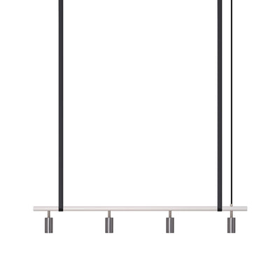 Long John Model 4 Pendant Lamp - White/Steel/Black Leather