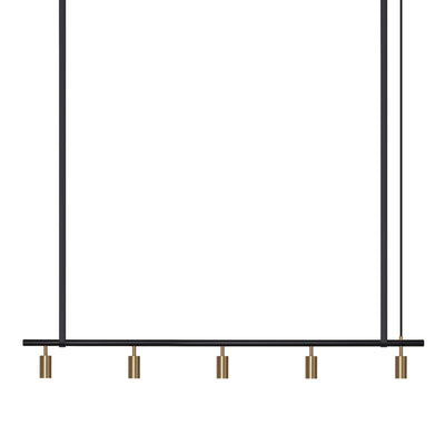 Long John Model 5 Pendant Lamp - Black/Brass/Black Leather