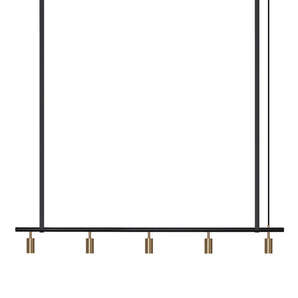 Long John Model 5 Pendant Lamp - Black/Brass/Black Leather