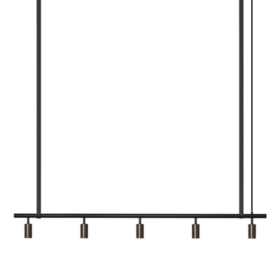Long John Model 5 Pendant Lamp - Black/Bronze/Black Leather