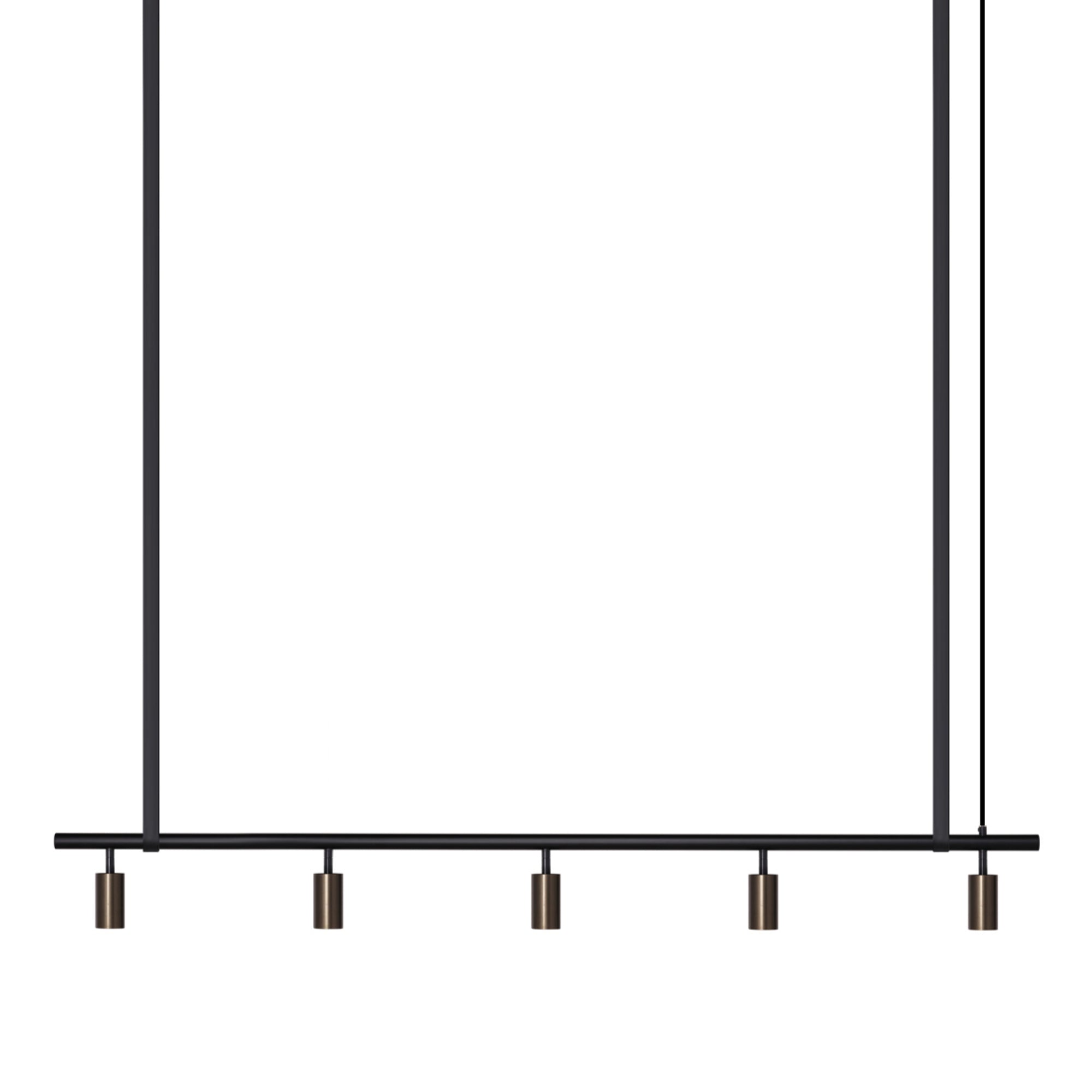 Long John Model 5 Pendant Lamp - Black/Bronze/Black Leather