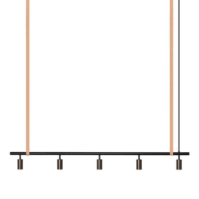 Long John Model 5 Pendant Lamp - Black/Bronze/Nature Leather