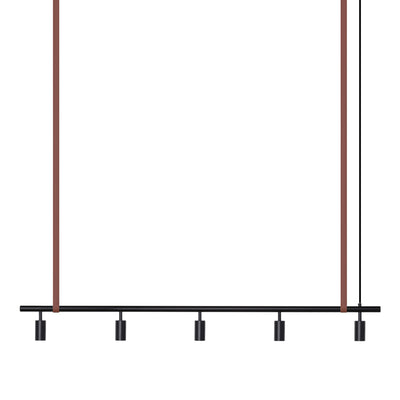 مصباح معلق لونج جون موديل 5 - جلد أسود/بني