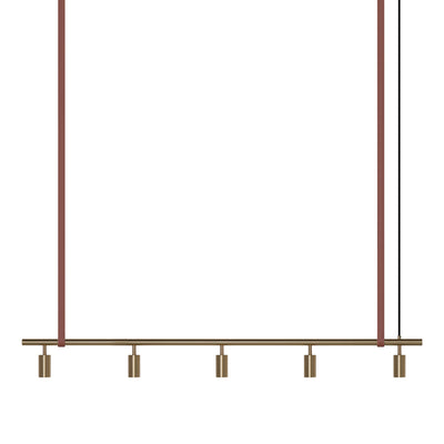 Long John Model 5 Pendant Lamp - Brass/Brown Leather