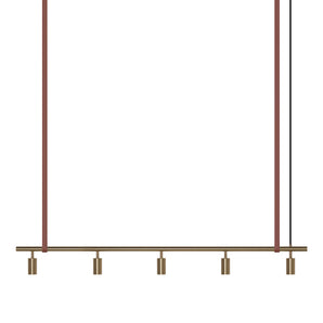 Long John Model 5 Pendant Lamp - Brass/Brown Leather