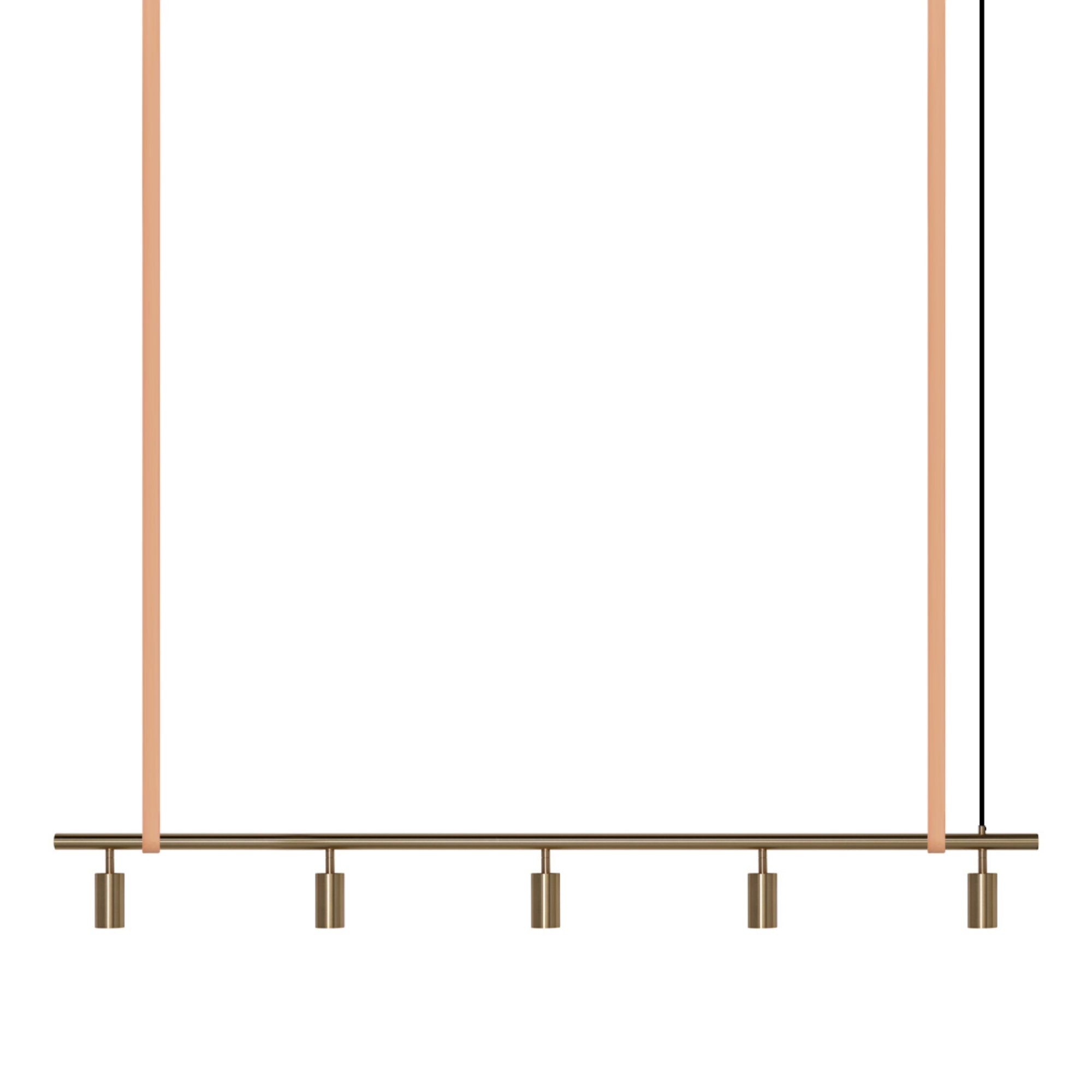 Long John Model 5 Pendant Lamp - Brass/Nature Leather