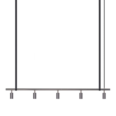 Long John Model 5 Pendant Lamp - Steel/Black Leather