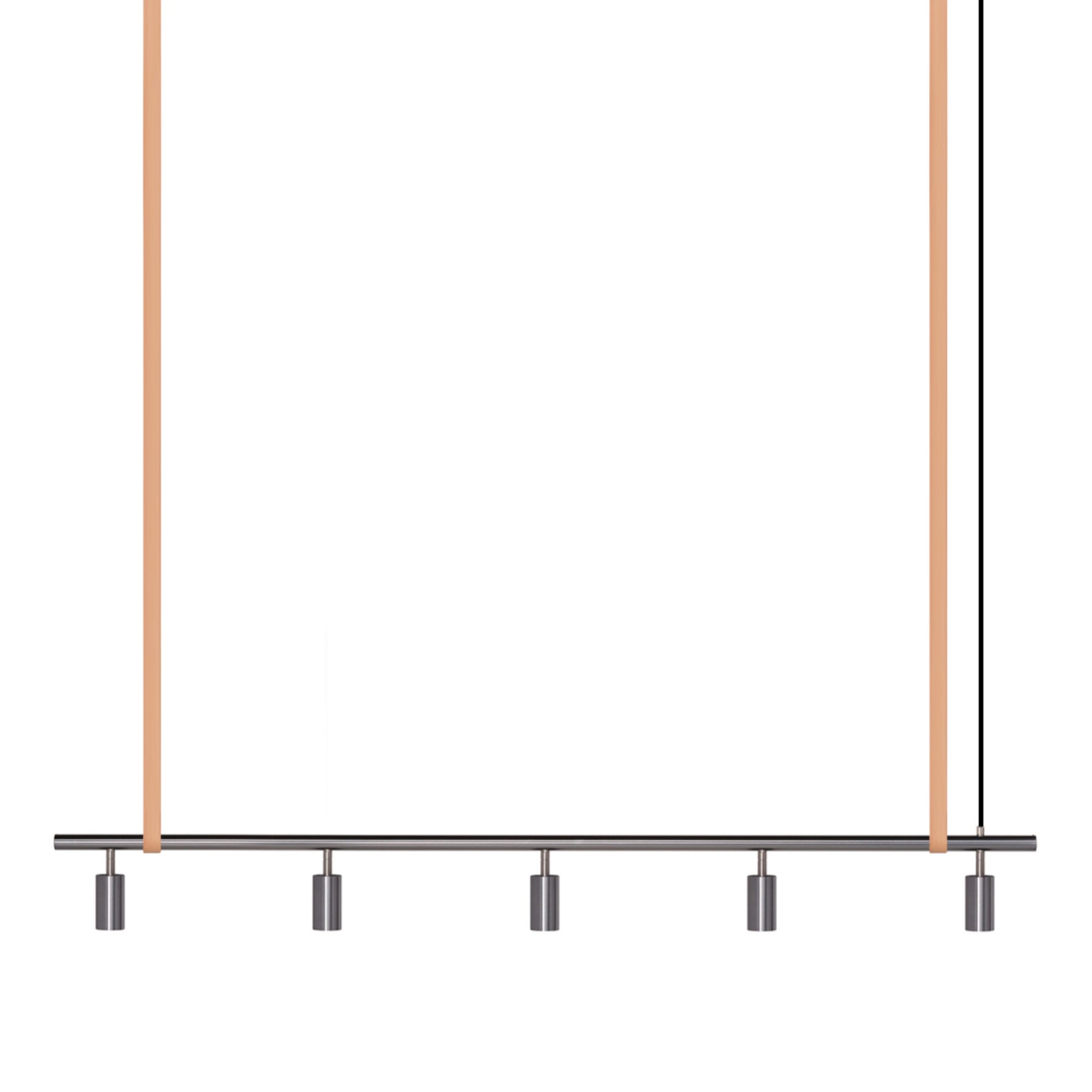 Long John Model 5 Pendant Lamp - Steel/Nature Leather-1