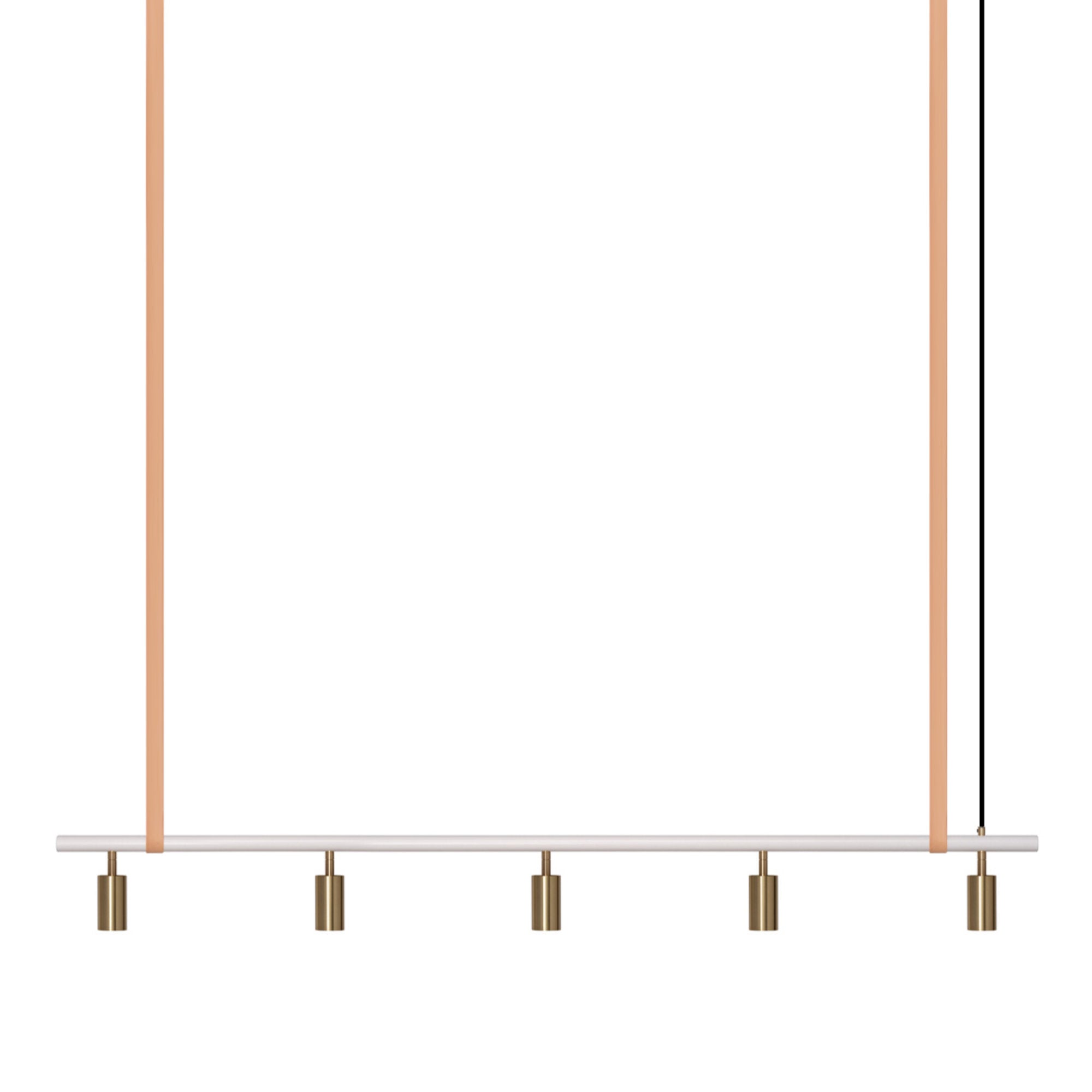 Long John Model 5 Pendant Lamp - White/Brass/Nature Leather-1