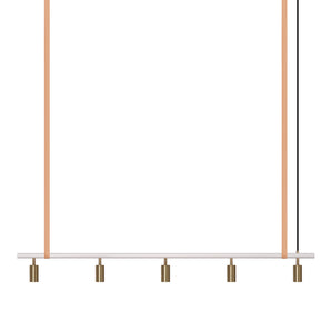 Long John Model 5 Pendant Lamp - White/Brass/Nature Leather