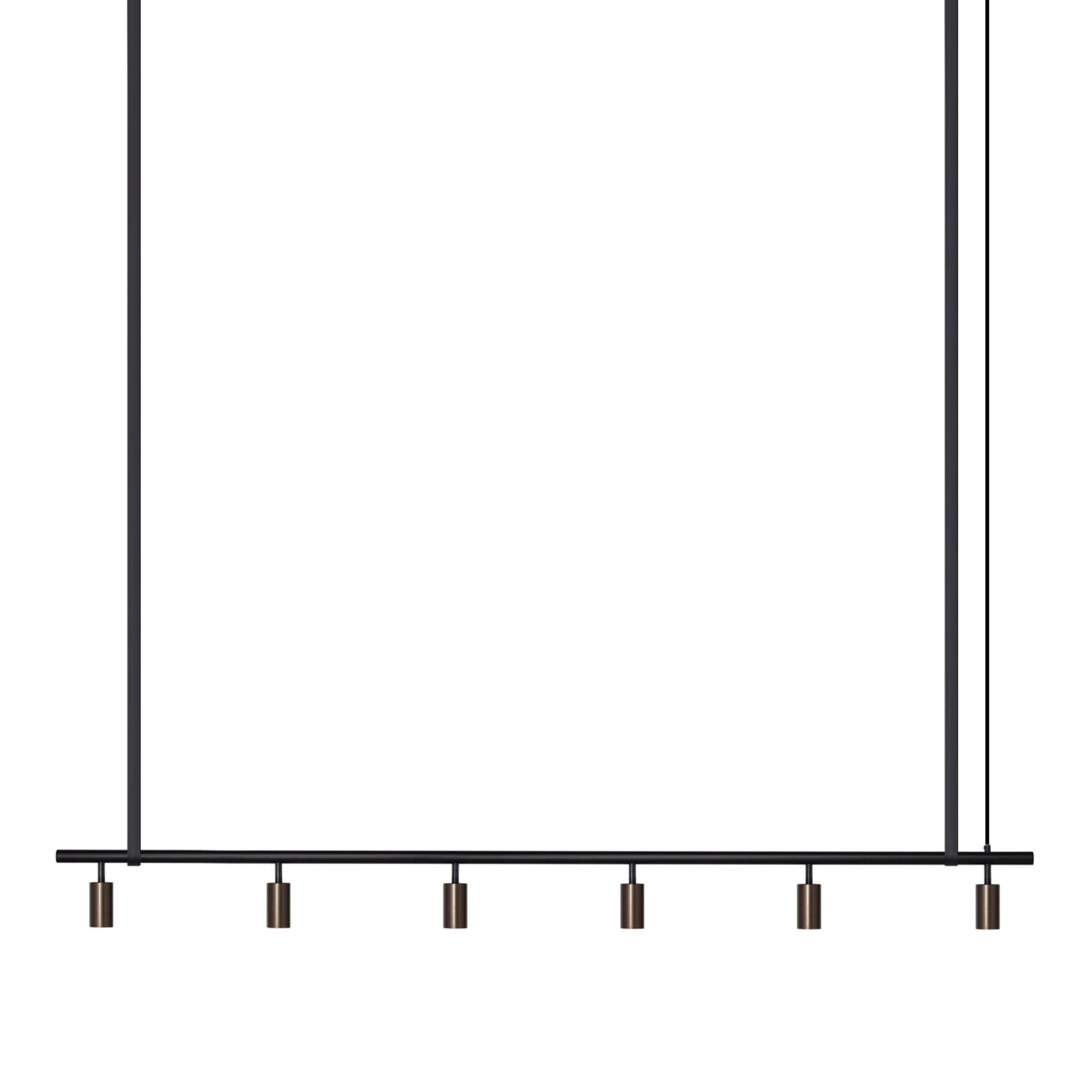 Long John Model 6 Pendant Lamp - Black/Bronze/Black Leather-1