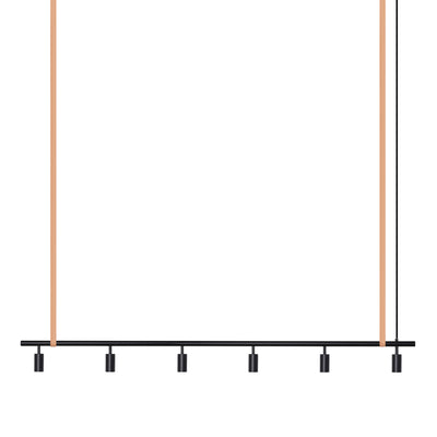 Long John Model 6 Pendant Lamp - Black/Nature Leather