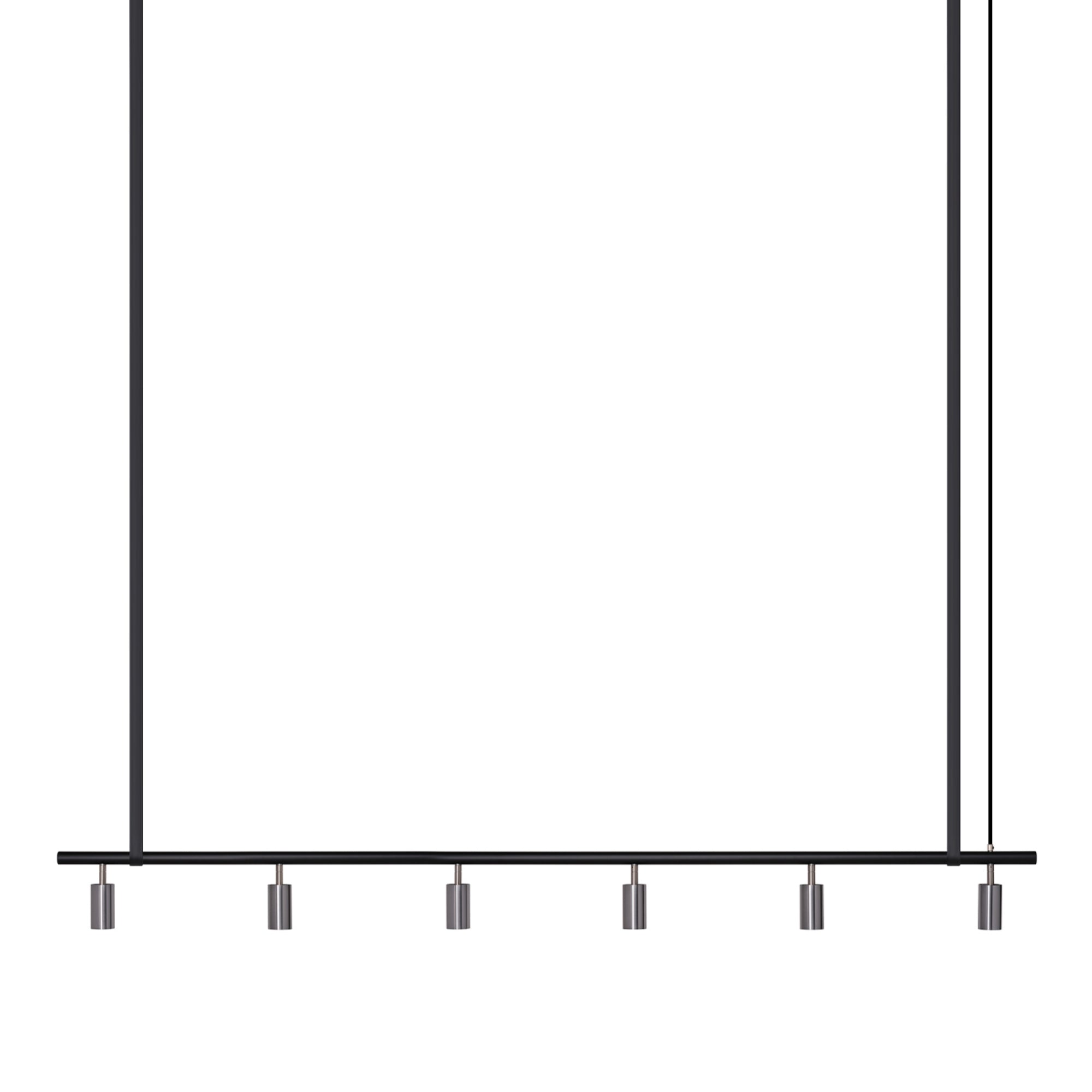 Long John Model 6 Pendant Lamp - Black/Steel/Black Leather-1