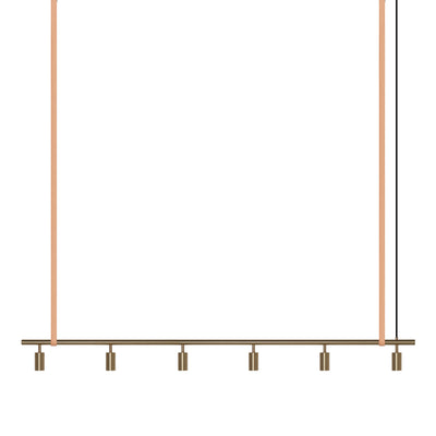 Long John Model 6 Pendant Lamp - Brass/Nature Leather