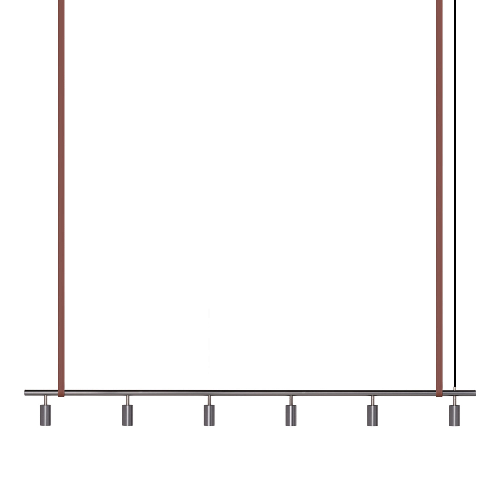 Long John Model 6 Pendant Lamp - Steel/Brown Leather-1