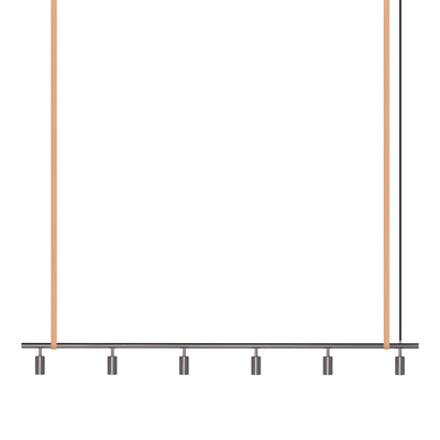 Long John Model 6 Pendant Lamp - Steel/Nature Leather