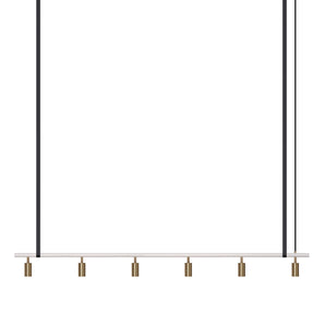 Long John Model 6 Pendant Lamp - White/Brass/Black Leather