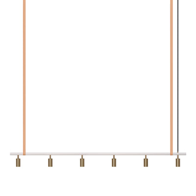 Long John Model 6 Pendant Lamp - White/Brass/Nature Leather
