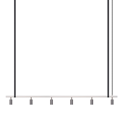 Long John Model 6 Pendant Lamp - White/Steel/Black Leather