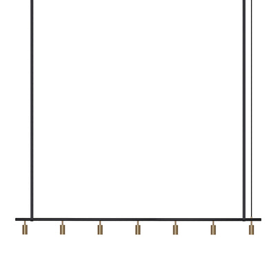 Long John Model 7 Pendant Lamp - Black/Brass/Black Leather