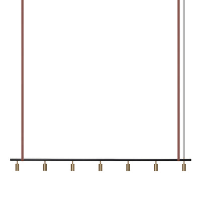 Long John Model 7 Pendant Lamp - Black/Brass/Brown Leather