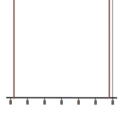 Long John Model 7 Pendant Lamp - Black/Bronze/Brown Leather